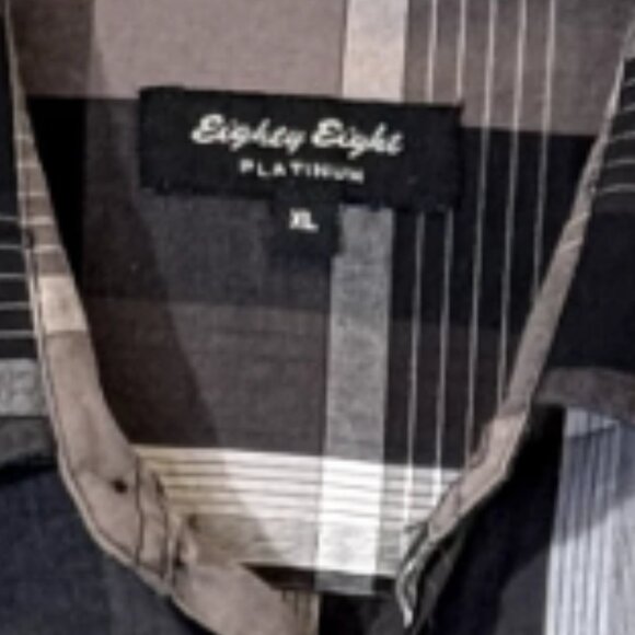 Men's Black | Gray Plaid Shirt Size XL - Picture 2 of 6